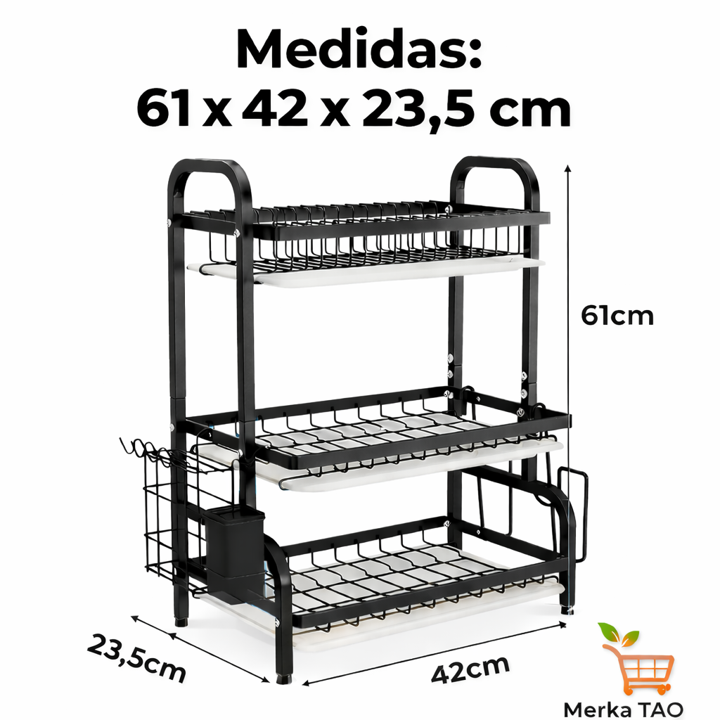 ESCURRIDOR DE PLATOS DE 3 NIVELES