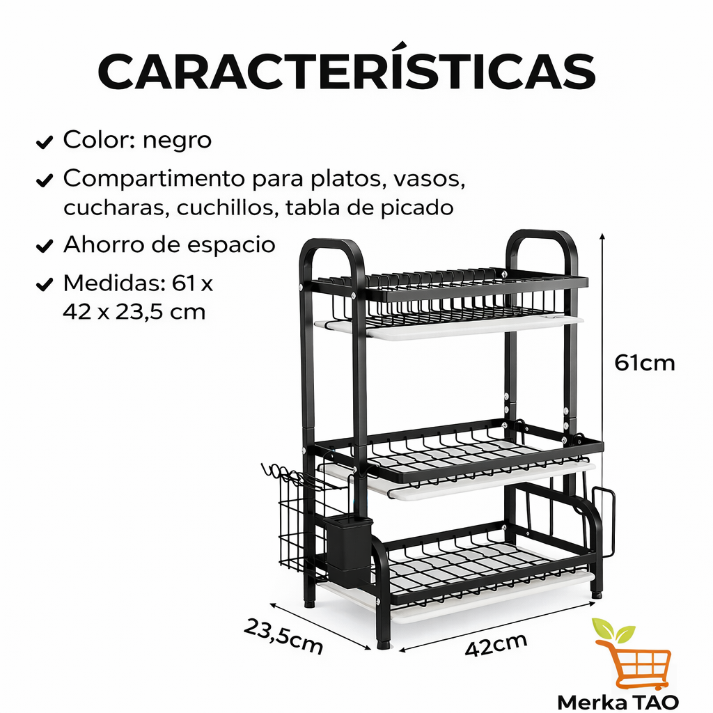 ESCURRIDOR DE PLATOS DE 3 NIVELES